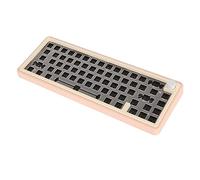 Airshi Clavier de Jeu Mécanique, Type C Filaire Haute dureté sans Fil 2.4G Remplaçable à Chaud CNC Usinage Bricolage Kit de Clavier Mécanique Bricolage avec RVB pour la Maison pour (Rose)