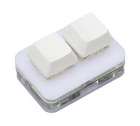 Airshi Clavier de Programmation Macro, Mini Clavier USB à 2 Touches, Petit Rétroéclairage LED RVB, Support de Tablette Professionnel Remplaçable à Chaud pour pour (White)