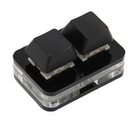 Airshi Clavier de Programmation Macro, Mini Clavier USB à 2 Touches, Petit Rétroéclairage LED RVB, Support de Tablette Professionnel Remplaçable à Chaud pour pour (Black)