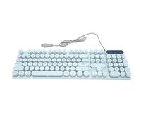 Airshi Clavier d'Ordinateur, Clavier de Jeu Filaire USB Ergonomique rétroéclairé 104 Touches pour Ordinateur Portable (Bleu)