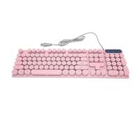 Airshi Clavier d'Ordinateur, Clavier de Jeu Filaire USB Ergonomique rétroéclairé 104 Touches pour Ordinateur Portable (Rose)