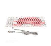 Airshi Clavier d'Ordinateur Rétro-éclairage Rvb, Clavier de Jeu Mécanique à Haute réactivité, 4 Niveaux de luminosité, Câble USB pour Ordinateur Portable (Rose Blanc)