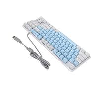 Airshi Clavier d'Ordinateur Rétro-éclairage Rvb, Clavier de Jeu Mécanique à Haute réactivité, 4 Niveaux de luminosité, Câble USB pour Ordinateur Portable (Bleu Blanc)