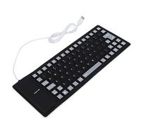 Airshi Clavier en Silicone à 85 Touches, Conception Entièrement Scellée, Clavier en Silicone de Différentes Couleurs, Doux et Confortable pour Ordinateur Portable (Noir)