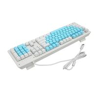 Airshi Clavier Filaire, 104 Touches, Interrupteur Mécanique rétroéclairé RVB, Clavier de Jeu par Câble de 4,9 Pieds pour Le Bureau (Interrupteur Marron (Touches Bleues et Blanches))