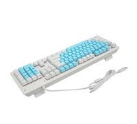 Airshi Clavier Filaire, 104 Touches, Interrupteur Mécanique rétroéclairé RVB, Clavier de Jeu par Câble de 4,9 Pieds pour Le Bureau (Interrupteur Rouge (Touches Bleues et Blanches))