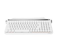 Airshi Clavier Mécanique, 100 Touches, Double Mode de Connexion, Batterie 1500 MAh, Clavier de Machine à écrire, Interrupteur Rouge Rétro avec Support pour Les Jeux (Blanc)