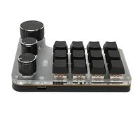 Airshi Clavier Mécanique, Clavier Mécanique Haute compatibilité Interrupteur Rouge étanche 12 Touches 3 Bouton de Volume Anti-poussière pour Bureau (BT sans Fil (Batterie intégrée