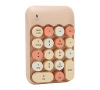 Airshi Clavier Numérique à Une Main, Clavier Numérique Couleur Rétro 2,4 GHz avec Récepteur USB pour XP pour Office pour Win 8 pour Win 11 (Couleur de thé au Lait Couleur mélangée)