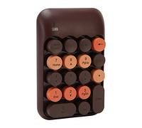 Airshi Clavier Numérique à Une Main, Clavier Numérique Couleur Rétro 2,4 GHz avec Récepteur USB pour XP pour Office pour Win 8 pour Win 11 (Couleur café)