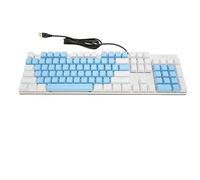 Airshi Clavier Pleine Taille, Clavier d'Ordinateur Filaire, Compact, Anti-Ghosting, Rétroéclairage RVB, 104 Touches pour Ordinateur (Bleu Blanc)