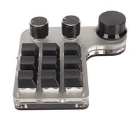 Airshi Clavier Programmable Bricolage, Portable 9 Touches 3 Boutons Bouton Rotatif Clavier Programmable sans Fil Filaire USB avec Lumière RVB pour Laboratoire (Noir)
