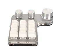 Airshi Clavier Programmable Bricolage, Portable 9 Touches 3 Boutons Bouton Rotatif Clavier Programmable sans Fil Filaire USB avec Lumière RVB pour Laboratoire (Blanc)