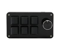 Airshi Clavier Programmable, Clavier Mécanique Filaire à Une Main 6 Touches Universelles Pratiques pour Ordinateur PC (Noir)