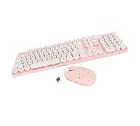 Airshi Clavier sans Fil, Pure Color 3 Gear DPI Pavé Numérique Réglable Clavier et Souris sans Fil Punk Combo Petit Rebond pour Le Bureau (Conseil Rose)