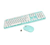 Airshi Clavier sans Fil, Pure Color 3 Gear DPI Pavé Numérique Réglable Clavier et Souris sans Fil Punk Combo Petit Rebond pour Le Bureau (Tableau Bleu)