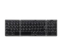 Airshi Clavier sans Fil, Touches de Ciseaux Clavier Pliable sans Fil Longue Endurance Silencieux Triple pour Tablette (Gris Noir)