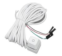 Airshi Commutateur d'ordinateur de Bureau, Interrupteur d'alimentation PC ABS Solide Plug and Play Bleu Interrupteur Mécanique pour Les Jeux (Lumière Verte 2m)