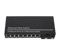Airshi Commutateur Fibre Ethernet, Convertisseur de Média Fibre Ethernet 100-240V Port RJ45 Fibre Unique Monomode jusqu'à 20 Km Tx1310nm RX1550nm pour Réseau (Prise UE)