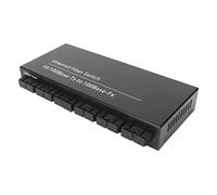 Airshi Commutateur Optique Ethernet, Convertisseur de Média Fibre Tx1310nm 10 100 Mbps Indicateur LED Compact 8 Ports Plug and Play pour la Famille (Prise UE)
