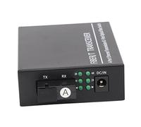 Airshi Convertisseur de Média Ethernet, Matériau Métallique de Convertisseur à Fibre Unique RJ 45 Ports pour la Maison (Prise UE)