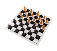Airshi Échecs Internationaux en Plastique, Jeu d'échecs en Plastique PS Facile à Ranger Portable Résistant à l'usure avec échiquier pour Le Camping (#1)