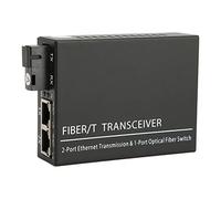 Airshi Émetteur-récepteur à Fibre, Matériau Métallique jusqu'à 25 Km Tx1310nm Rx1550nm Convertisseur de Média Ethernet Fibre de Bureau Pratique (Prise UE)