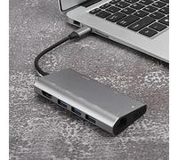 Airshi Hub Type-C vers, Station d'accueil Multifonctionnelle Portable 8-en-1, Stable pour Ordinateur Portable avec Prise RJ45