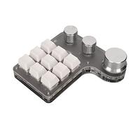 Airshi Mini Clavier, RVB Rétroéclairé 3 Boutons 1200mAh Mini Clavier Personnalisé 9 Touches pour PC (Blanc)