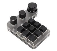 Airshi Mini Clavier, RVB Rétroéclairé 3 Boutons 1200mAh Mini Clavier Personnalisé 9 Touches pour PC (Noir)