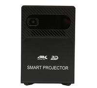 Airshi Mini Projecteur, Projecteur Portable Quad Core CPU DLP Projection 3D 4K Pris en Charge Télécommande 4G RAM 64G ROM pour Le Bureau (Noir)