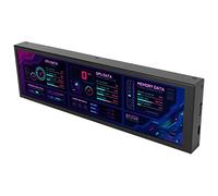 Airshi Moniteur de Température du Processeur, Moniteur de Température d'Ordinateur à Thème Bricolage économie d'énergie 8.8in IPS 1920x480 60Hz pour Ordinateur de Bureau (Noir)