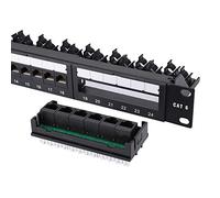 Airshi Panneau de Brassage de Données Montable sur Outil Réseau, Support de Câbles CAT6, Construction de Salle des Machines pour Câblage à Courant Faible