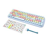 Airshi Rétro Clavier de Machine à écrire, Clavier sans Fil 5,1 100 Clés pour Smartphone (Bleu Mixte Couleur)