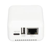 Airshi Serveur de Partage d'Impression LAN, Plug And Play 100-240 V 5 V USB 2.0 Serveur d'Impression Réseau Interfaces Multiples Prend en charge l'Impression d'Images pour le Bureau (Prise Européenne)