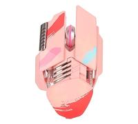 Airshi Souris de Jeu, Souris Silencieuse à Faible Latence 5.0 3.0 2.4GHZ Ergonomique Rechargeable pour Ordinateur Portable (Rose)