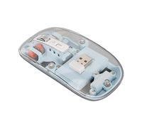 Airshi Souris d'ordinateur, Souris sans Fil Portable 3 Modes de Fonctionnement étui Transparent pour la Maison (Bleu)