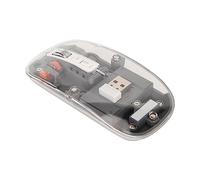 Airshi Souris d'ordinateur, Souris sans Fil Portable 3 Modes de Fonctionnement étui Transparent pour la Maison (Gris)