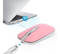 Airshi Souris USB pour Le Bureau, Souris d'ordinateur 2.4G, Souris sans Fil pour Les Jeux (Rose)