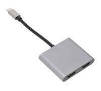 Airshi Station d'accueil USBC, Adaptateur d'interface Multimédia USB C vers Double Haute Définition Conception en Aluminium Portable pour pour Commutateur pour la Série OS X