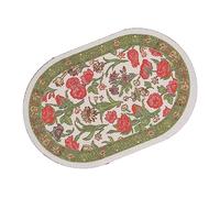 Airshi Tapis Miniature, Tapis Ovale Durable Réaliste 1/12 pour Maison de Poupée (B01 Fleur Feuille Verte)