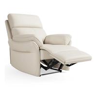 AIRSKY Fauteuil Relax Salon en Cuir Manuel Chauffeuse Confortable Inclinable avec Dossier Basculant à Commande Humaine TV pour Chambre à Coucher et Home Cinéma (Beige)