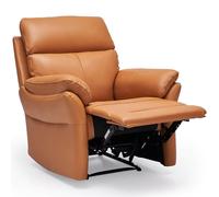 AIRSKY Fauteuil Relax Salon en Cuir Manuel Chauffeuse Confortable Inclinable avec Dossier Basculant à Commande Humaine TV pour Chambre à Coucher et Home Cinéma (Orange)