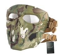 Airsoft Crâne Tactique Messenger Masques De Protection en Plein Masque pour Halloween Chasse Paintball CS Wargame (Camouflage)