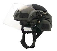 Airsoft MICH 2000 ACH Casque tactique avec visière transparente NVG Montage et rail latéral Noir