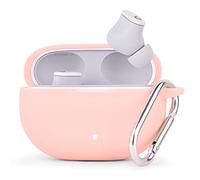 AIRSPO Coque en silicone compatible avec Beats Studio Buds 2021 - Coque de protection souple pour écouteurs sans fil Beats avec porte-clés - Rose