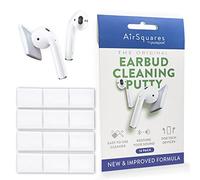 AirSquares Pâte Nettoyante pour Écouteurs - Kit de Nettoyage, Élimine Le Cérumen, la Saleté et Les Dépôts de la Grille des Haut-parleurs et des Autres Surfaces des Écouteurs (Blanc, Lot de 12)