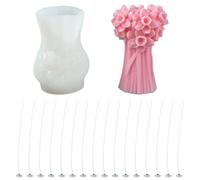 Airssory 1 moule en silicone en forme de vase à fleurs 3D pour bougies en résine époxy artisanale, cire et décoration d'intérieur, 7,4 x 7,1 cm