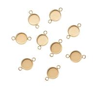 Airssory 20 pcs 8mm Placage Sous Vide En Acier Inoxydable Cabochon Connecteur Paramètres Plaine Bord Lunette Tasses Plat Rond pour la Fabrication de Bijoux Artisanaux