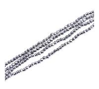 Airssory 200 Pcs 2mm Electroplate Non-Magnétique Synthétique Hématite Minuscule Perles Lâches Brins Facettes Rondes Platine Plaqué Perles En Vrac pour Perles Fabrication de Bijoux